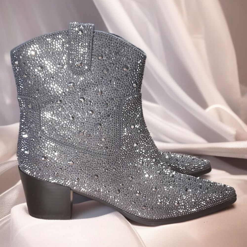 Azalea Wang Coastal Cowgirl Western Glam Rhinestone Sparkling Western Boots